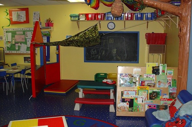 organized kindergarten room