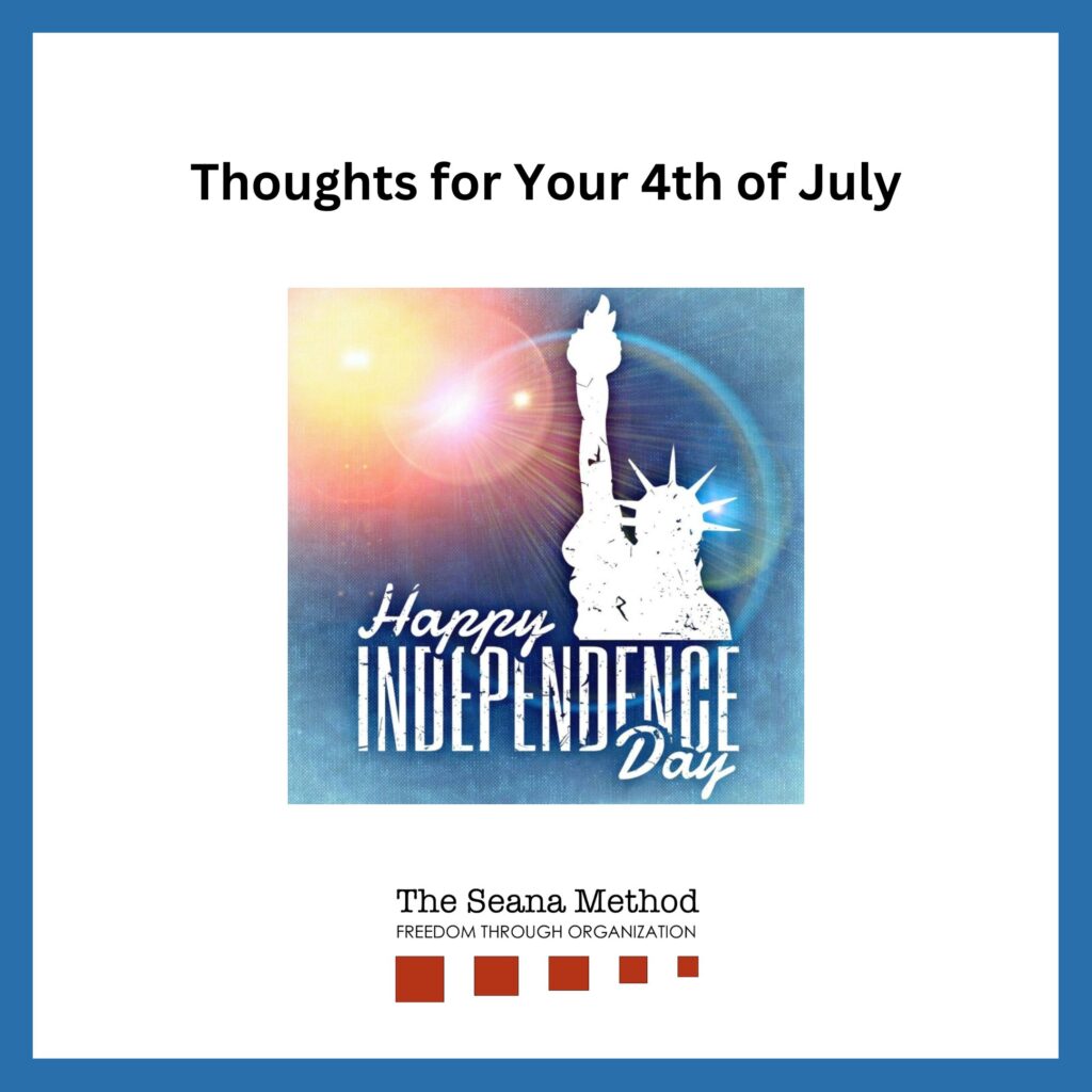 Graphic of the statue of liberty against a sun-filled background. Thoughts for Your 4th of July