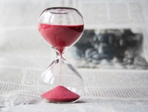Hourglass with time passing