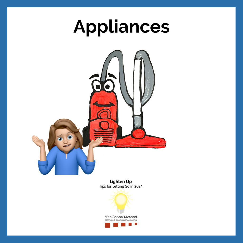 Animated vacuum cleaner with a female memoji with her arms in the air. Lighten Up! Tips for Letting Go in 2024 – Appliances