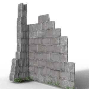 A stone wall that is incomplete.