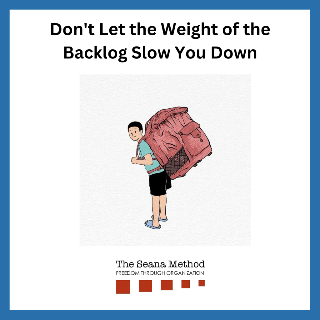 Man carrying a very heavy backpack. Don't Let the Weight of the Backlog Slow You Down