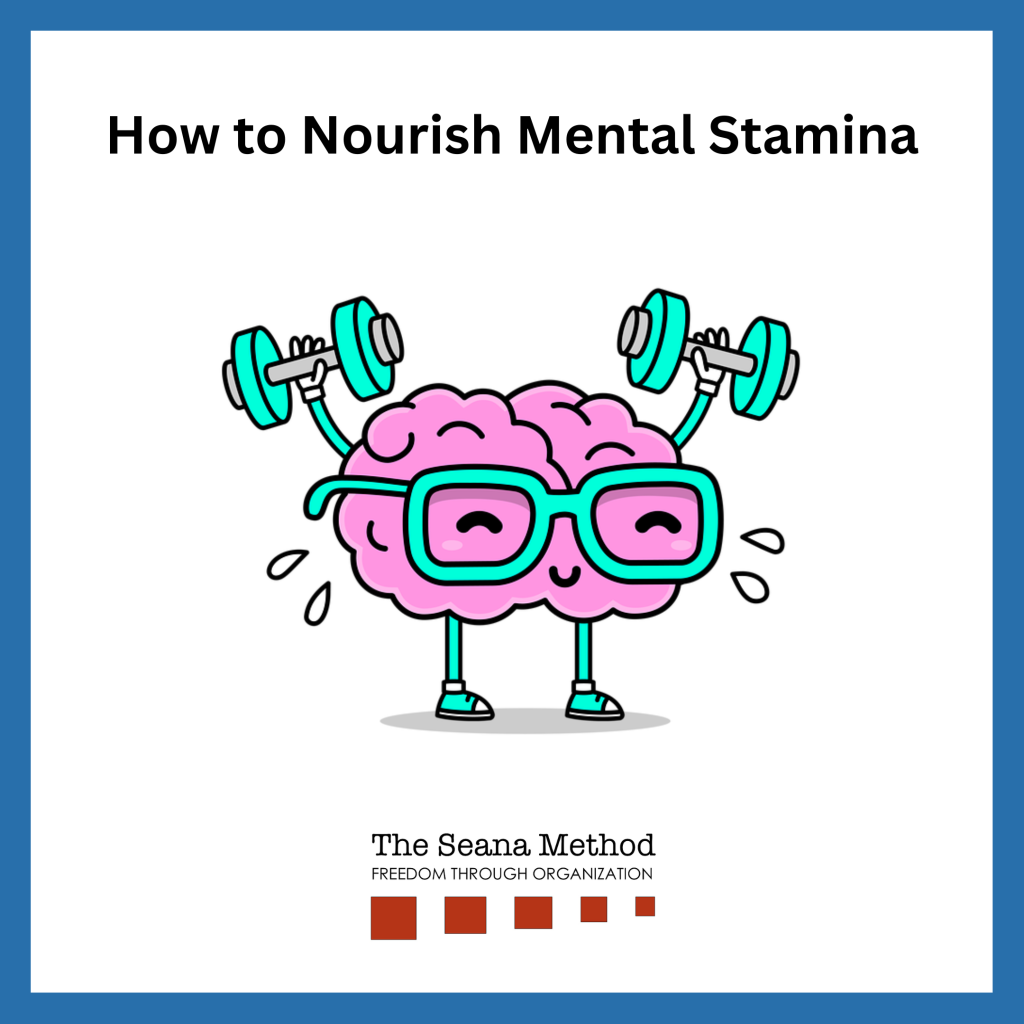 A cartoon brain lifting weights. How to Nourish Mental Stamina