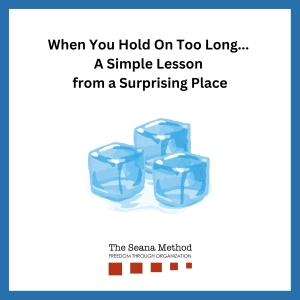 Picture of ice cubes with the words When You Hold on Too Long... A Simple Lesson from a Surprising Place