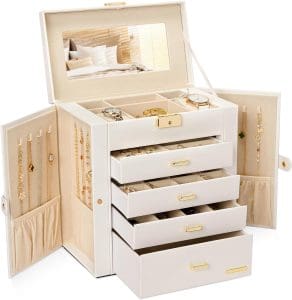 Large jewelry box with drawers.