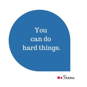 blue thought bubble with the words You can do hard things.